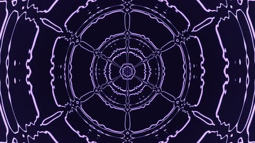 Abstract Glowing Purple Mandala Kaleidoscope Background