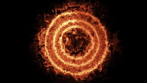 Abstract Fiery Energy Circles Animation Background