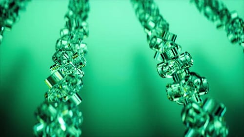 3D Rotating Green Glass Element Loop