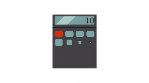 Flat Design Animated Calculator Icon Counting Down