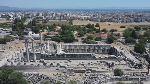 Aerial View of Temple of Apollo Ruins, Didim