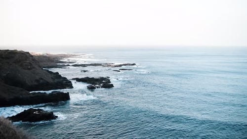 Incredible Aerial View From Drone on Mountain with Ocean Scenery of the Volcanic Island of Tenerife