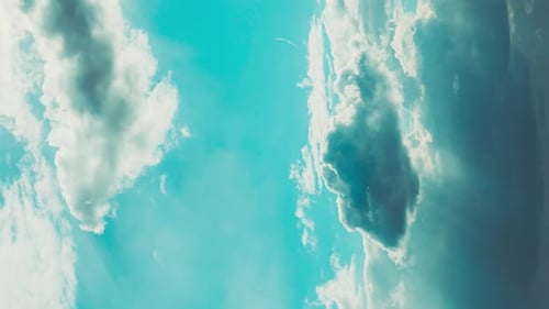 Cloudy Sky With Fluffy Clouds Natural Background Time Lapse Timelapse Timelapse
