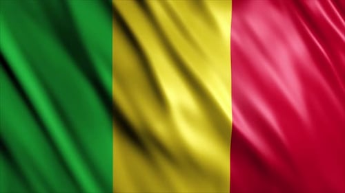 Waving Mali National Flag Loop Animation
