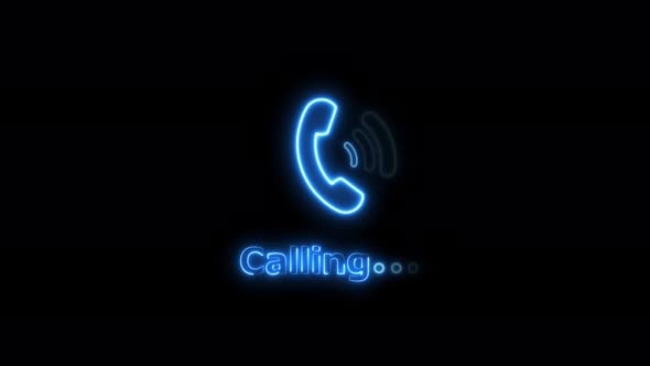 Call icon. call icon animation. glowing technology neon line call icon ...