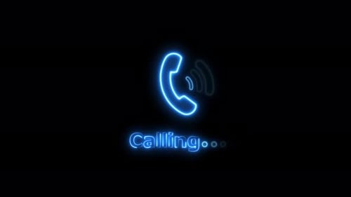 Call icon. call icon animation. glowing technology neon line call icon. telephone icon. Incoming cal
