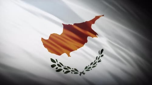 Animated Flag of Cyprus Waving with Dynamic Lighting