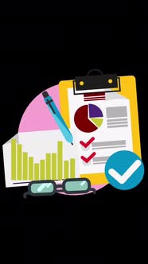 Business Report Statistics Vertical Alpha Channel