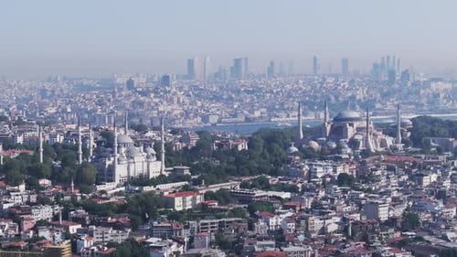 Istanbul Historical Peninsula Hagia Sophia Bosphorus Aerial View 9