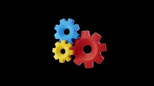 Gears 3D Shape Alpha Channel