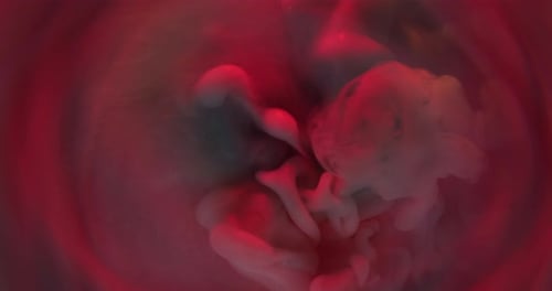 Abstract Paint Swirls in Red and Blue