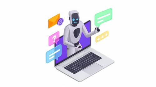 AI Chatbot Customer Support Explainer on Laptop