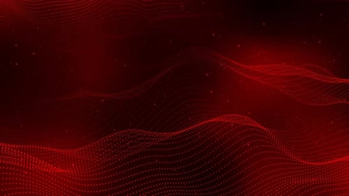 Abstract Red Digital Waveform Particles Background Loop