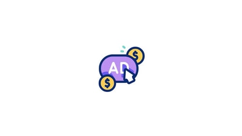 Animated Digital Ad Click Icon with Money