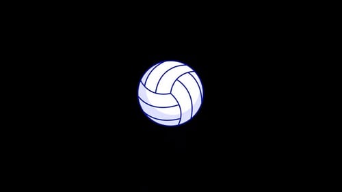 Animated Flat Design Volleyball Spinning Icon