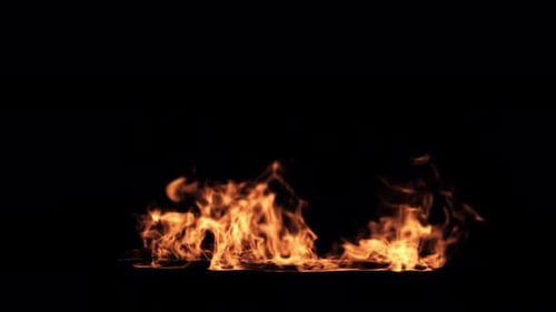 Fire Flame Loop on Alpha Channel 4K.