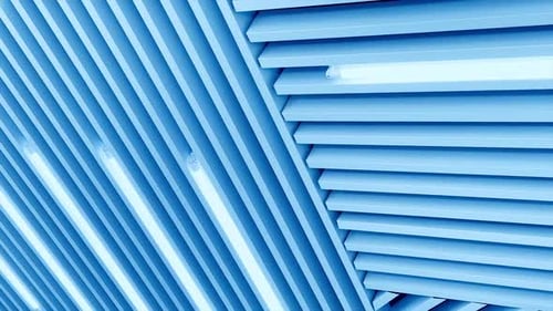 Futuristic Architecture with Blue Bars and Lights