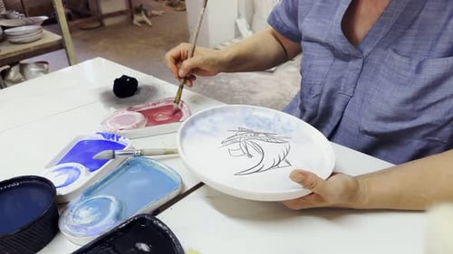 Working In A Ceramic Workshop And Tools 20