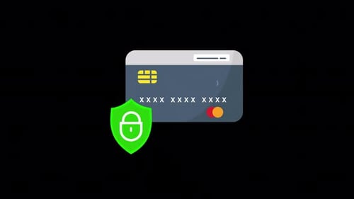 Animated Credit Card with Security Shield Icon