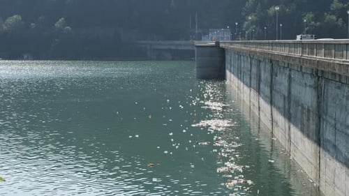 Polluted River Near the Dam