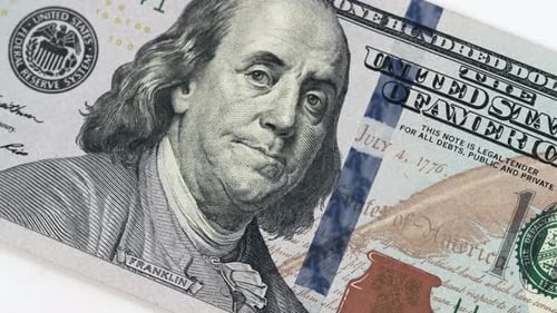 Close Up of One Hundred Dollar Bill