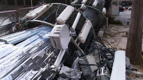 Demolished mobile base station
