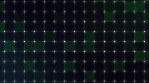 Green abstract background with a network grid and particles connected Sci-fi digital technology