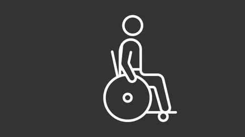 Minimalist Animated Wheelchair Person Icon