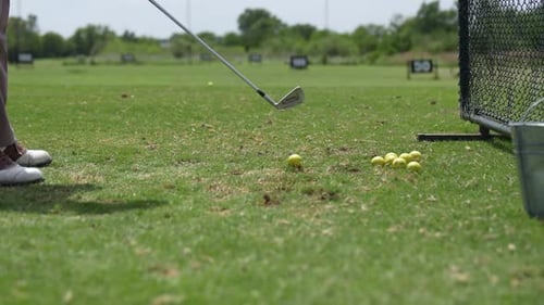 Golf Club and Ball on Tee Ready for Swing