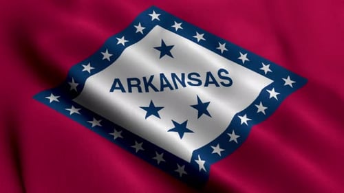 Arkansas State Flag Waving Animation Seamless Loop