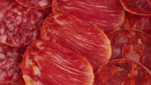 Various Cured Meats Sliced Close Up