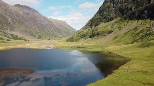 A green valley captured by drone