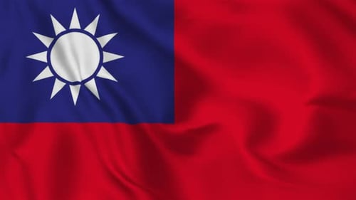 Realistic Waving Taiwan Flag Animation