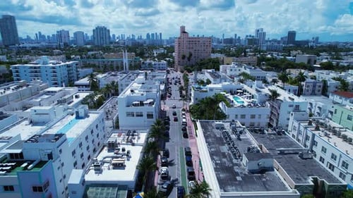 Coast city of Miami Beach Florida United States. Tropical scenery.