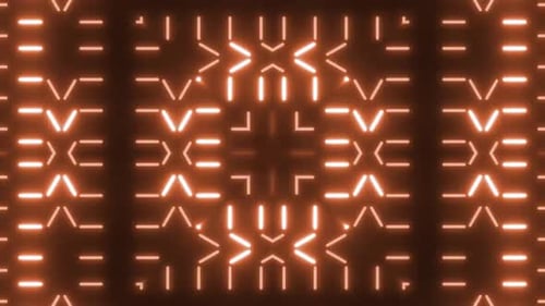 Patrón geométrico dinámico con brillantes luces de neón en movimiento