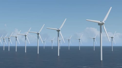 Wind Turbines In The Ocean