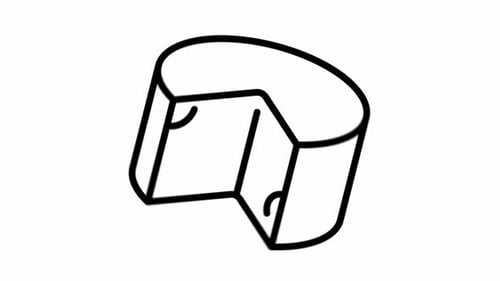 Cheese Flat Icon Animation With Seamless Loop and Alpha