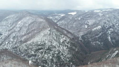 Aerial Snowy Mountains