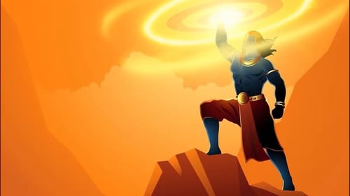 Seigneur Vishnu avec le pouvoir divin du chakra Sudarshan - Dieu de la mythologie indienne