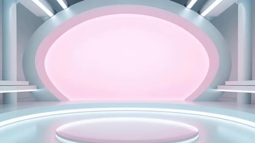 Glowing Minimalist Virtual Stage for Presentation Display