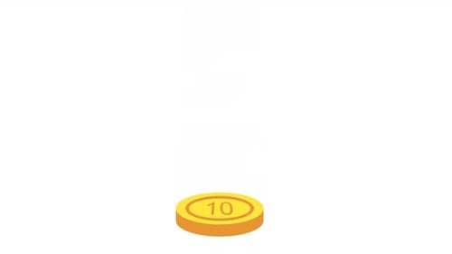 Animated Gold Coins Stacking in Minimalist Style