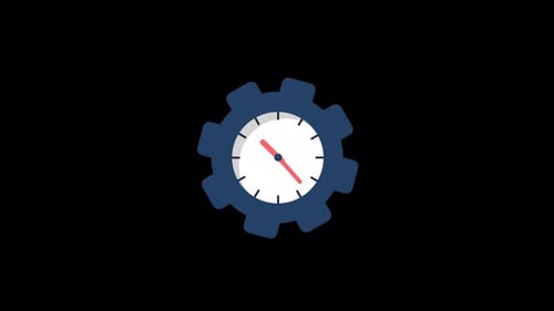 Animated Flat Design Time Management Icon