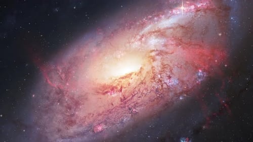 Beautiful Rotating Spiral Galaxy with Twinkling Stars