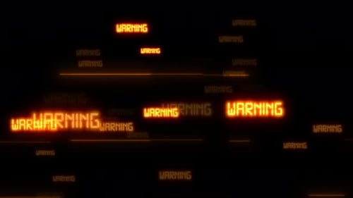 Futuristic Digital Warning Message Text Loop Background