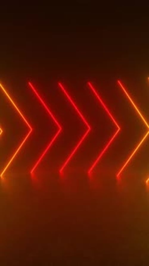A seamless loop of neon colored arrows