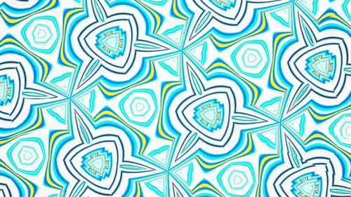 Abstract Geometric Blue and White Kaleidoscope Pattern Background Animation