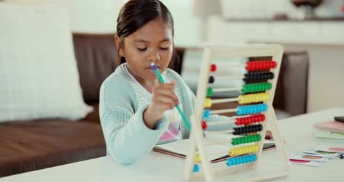 Education, study and math with child and homework for learning, future and growth