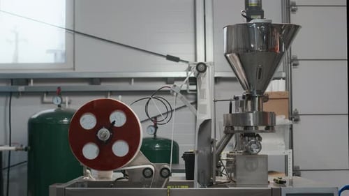 Automatic Coffee Pouch Labeling Machine in Roasting Plant