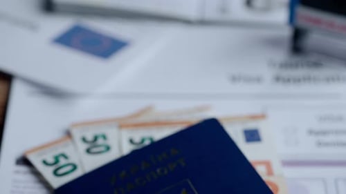 Passport and Migration Creative Advertising Concept Close Up of an Identity Document Documents and