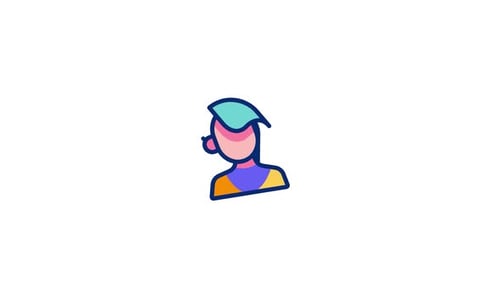 Flat Design Animated People Profile Icon